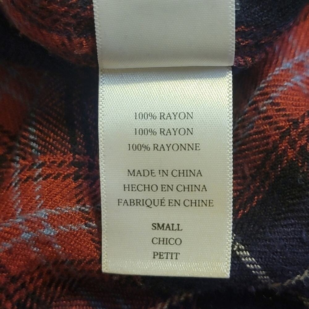 Rails Plaid Red Blue Hi Low Tunic Shirt Dress Long Sleeve Casual Chic Size S - Picture 13 of 15
